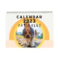 Pikkukuva 1 / 5: Cat Buttholes -seinäkalenteri 2023, malli 12 kuukauden maisemaseinäkalenteri