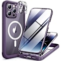 Miniatyrbild 1 av 8: Miracase Glass Series Designad för iPhone 14 Pro Max Case 6,7 tum, [2023 Upgrade] Bumper Case med inbyggd 9H härdat glas Scr Noble Purple-B