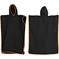 Miniatyrbillede 3 af 4: Skiftekabine Hætte Ponchohåndklæde Hurtigtørrende Let skiftehåndklæde Ekstra lang i mikrofiber Surf Poncho Universal (sort)