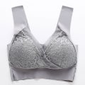 Pikkukuva 1 / 5: Naisten Bralette Push-up Rintaliivit Saumattomat Liivit Pitsi Alusvaatteet Gray XL