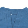 Miniatyrbilde 4 av 5: Elastisk dame V-hals ensfarget chiffon bluse dame langermet bluseskjorte