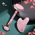 Miniatyrbild 1 av 6: Rosa Gua Sha Tools Massager För Ansikt Hudvård Roller Set white