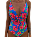 Miniatyrbillede 1 af 11: Kvinder V-hals Udskåret Bikini Multi-Way Bandage Monokini Boho Blomster Badedragt 11 S