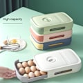 Miniatyrbilde 7 av 10: Egglagerbeholder Husholdningsfarget flerlags egg fersk oppbevaringsboks for kjøleskap White