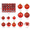 Miniatyrbild 3 av 4: 93-pack röda tunga plastjulkulor Jul Orname
