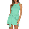 Pikkukuva 1 / 4: 2023 Naisten kesäinen rento hihaton rantatoppimekko Bodycon Rypytetty minimekko Light green M