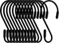 S-krokar, 12-pack - Svart - 8 cm - S-formad - Maxbelastning: 5 kg