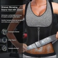 Miniatyrbilde 5 av 5: Badstue dress for kvinner waist trainer for dame svette linne Shaper for kvinner med glidelås Black L