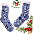 Miniatyrbild 5 av 5: Dam Vinter Fuzzy Slipper Sockor Halkfri Mjuk Mysig Fleece Foder Stickad Tjock Varma Julstrumpor