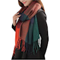 Miniatyrbild 1 av 3: Dammode lång sjal Big Grid Winter Warm Lattice Large Scarf