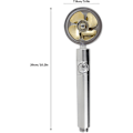 Miniatyrbild 2 av 5: Vattenbesparande duschpropeller duschhuvud, 360 rotation handhållet massageduschhuvud, turboladdning