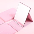 Miniatyrbild 5 av 5: Bärbar hopfällbar sminkspegel med stativ, rosa