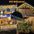 Miniatyrbilde 4 av 4: Jul utendørs lyslenker - 11 moduser varmhvit julelys og flerfarget belysning 380 LED