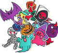 Set med 16 Halloween-inspirerade broderade strykjärnslappar - Blandade