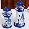 Miniatyrbild 5 av 8: Mediterranean Tower Candle Lighthouse Iron Candlestick home Met Random style 2