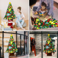 Miniatyrbilde 5 av 5: Filt juletre DIY-sett for småbarnsvegg med 36 stk pynt, 1,1 meter filtgave