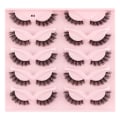 Miniatyrbilde 1 av 11: Halvvipper Naturlig utseende Wispy Cat-Eye Øyevipper 3D løsvipper luffy-Soft 10 Par aux Mink ake Lashes Sets F