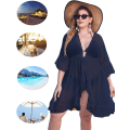 Miniatyrbilde 2 av 4: Badedrakt i Plus Size Dame Cover Up Ruffle Cardigan