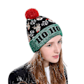 Miniatyrbild 3 av 5: Julhattar Färgglada Glödande Jul Håll Varm Mössa För Barn Vuxna Grön Green