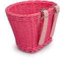 Miniatyrbillede 4 af 5: Børne Cykelkurv Foran Vævet Wicker Cykelkurv Med Styr Streamers , ; Pink