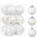 Miniatyrbilde 1 av 5: 80MM/3,15\" klare julekuler pyntegjenstander, 12 stk splintsikker plast
