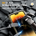 Miniatyrbild 6 av 8: Miracase Glass Series Designad för iPhone 14 Pro Max Case 6,7 tum, [2023 Upgrade] Bumper Case med inbyggd 9H härdat glas Scr Bean Yellow-B
