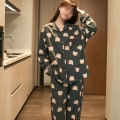Miniatyrbild 6 av 6: Sovkläder Pyjamas Dam vår och höst bomull långärmad tunn XXL