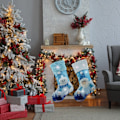 Miniatyrbild 9 av 11: Stora julstrumpor Blå broderad godispåse Xmas Elementstrumpa Personlig julklapp till familjens land null - A
