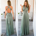 Miniatyrbillede 5 af 6: Flere slid-resistente Cross Backless Exig Bandage One-Piece Kjole Lang Kjole Gray S