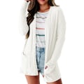 Miniatyrbilde 1 av 4: Damegenser i ensfarget cardigan med åpen frontkappe White XL