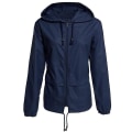 Miniatyrbild 4 av 5: Dam lättviktsregnkappa Utomhus Bärbar Vattentät Hoodie Dragkedja Regnjacka För XL C