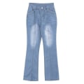 Miniatyrbild 3 av 8: Kvinnors låga utsvängda jeans Stretchiga jeansbyxor Bell Bottoms Ljusblå 4XL