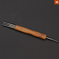 Miniatyrbilde 1 av 5: Dobbelthode Dreadlock Heklenål Bambushåndtak Krok For Dreadsloc 0.75mm(1+3)