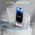 Miniatyrbild 2 av 8: Miracase Glass Series Designad för iPhone 14 Pro Max Case 6,7 tum, [2023 Upgrade] Bumper Case med inbyggd 9H härdat glas Scr Matte Clear