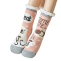 Miniatyrbild 1 av 5: 1 par Golvstrumpor Sherpa Foder Förtjockad Stretchy Soft Comforta Pink