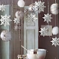 Miniatyrbild 1 av 3: 3D Snowflake Ornament Paper Hängande Snowflake med rep för silver