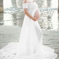 Miniatyrbillede 2 af 3: Ode Slids Gravid Lang Nederdel Temperament Strand Lang Kjole White M