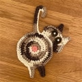 Miniatyrbild 8 av 11: Julgransform Katthus Grottsäng Mjuk tipihus Varm kattsäng Kattrumpa Underlägg Rolig handgjord Virkad Cup-Matta Anti-halk koppmatta Housewarmin Dark Grey