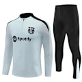 Miniatyrbillede 1 af 2: 2425 Nye halv lynlås fodboldtræningstøj efterår vinter sæt til voksne og børn Barça/Grå Barça/Grey qd Barça/Grey 18