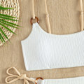 Miniatyrbild 11 av 11: Bikin Baddräkt Dam Baddräkt Bandeau Push Up Micro Bikini Set Baddräkt Strandkläder Sommar Bikini Wine red L
