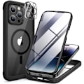 Miniatyrbild 1 av 8: Miracase Glass Series Designad för iPhone 14 Pro Max Case 6,7 tum, [2023 Upgrade] Bumper Case med inbyggd 9H härdat glas Scr Black-B