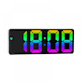 Miniatyrbild 1 av 5: Digital väckarklocka, stor led spegelvisningsklocka, temperaturdisplay, lämplig för sovrum, hem, kontor, färgnummer