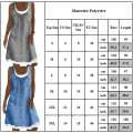 Miniatyrbillede 3 af 3: Dame Fake Denim Solid Casual Løs Linned Midikjole grey 2XL