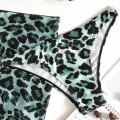 Miniatyrbilde 8 av 11: Tredelt kvinnelig trykket myk veske Bikini knyttet dame Sexy badedrakt Strandklær Perspektiv Populære delte badedrakter Coffee color L