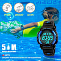 Miniatyrbild 5 av 6: LED vattentät digital watch för barn - presenter och leksaker (svart）