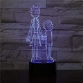 Miniatyrbillede 1 af 7: 3D Led natlampe Tegneserie Rick et Morty Farverig nat