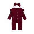 Miniatyrbilde 1 av 3: Baby Vår Høst Klær - Nyfødt Baby / Ribbestrikkede Klær Wine Red 24M