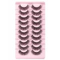 Miniatyrbilde 1 av 11: 10 Par Mink Øyevipper 3D Mink Vipper Tykke Håndlagde Helstripe Vipper Cruelty-Free Mink Vipper Løsvipper Sminke D