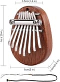 1 x Mini Kalimba (Tåreformet), 8-Tast Kalimba, Bærbar Solid