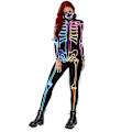 Miniatyrbillede 2 af 5: Exig skeletdragt til kvinder til Halloween skeletbody S